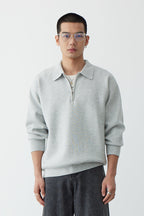 Pull avec Col Polo et Demi-Zip pour Homme | Idéal pour Automne et Hiver