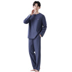 Pyjama pour Homme avec Haut à Manches Longues et Pantalon | Idéal pour un Usage Quotidien à la Maison