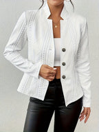 Blazer-Cardigan avec Boutons Frontaux pour Femme | Idéal pour le Bureau et les Sorties Quotidiennes