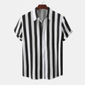 Chemise à Rayures Noires et Blanches avec Col Classique pour Homme | Idéal pour le Quotidien
