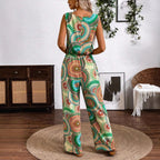 Combinaison Avec Motif Imprimé Et Taille Élastique Pour Femme | Idéal Pour L’été