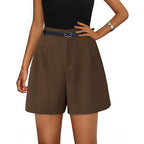 Short Taille Haute Avec Ceinture Et Poches Pour Femmes | Idéal Pour L’été