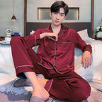 Pyjama Deux Pièces pour Homme avec Haut à Manches Longues et Pantalon | Idéal pour le Printemps et l'Automne
