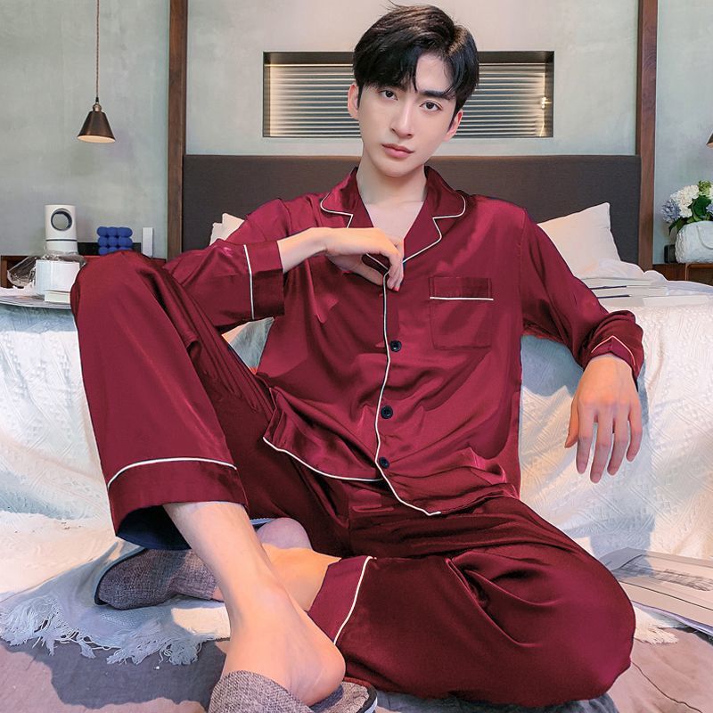 Pyjama Deux Pièces pour Homme avec Haut à Manches Longues et Pantalon | Idéal pour le Printemps et l'Automne