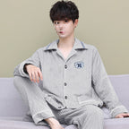 Pyjama Deux Pièces pour Homme avec Haut à Manches Longues et Pantalon | Idéal pour l’Hiver et l’Automne