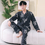 Pyjama Deux Pièces pour Homme avec Haut à Manches Longues et Pantalon | Idéal pour le Printemps et l'Automne