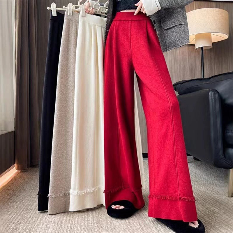 Pantalon Large avec Franges et Taille Standard pour Femme | Idéal pour Quotidien et Occasions