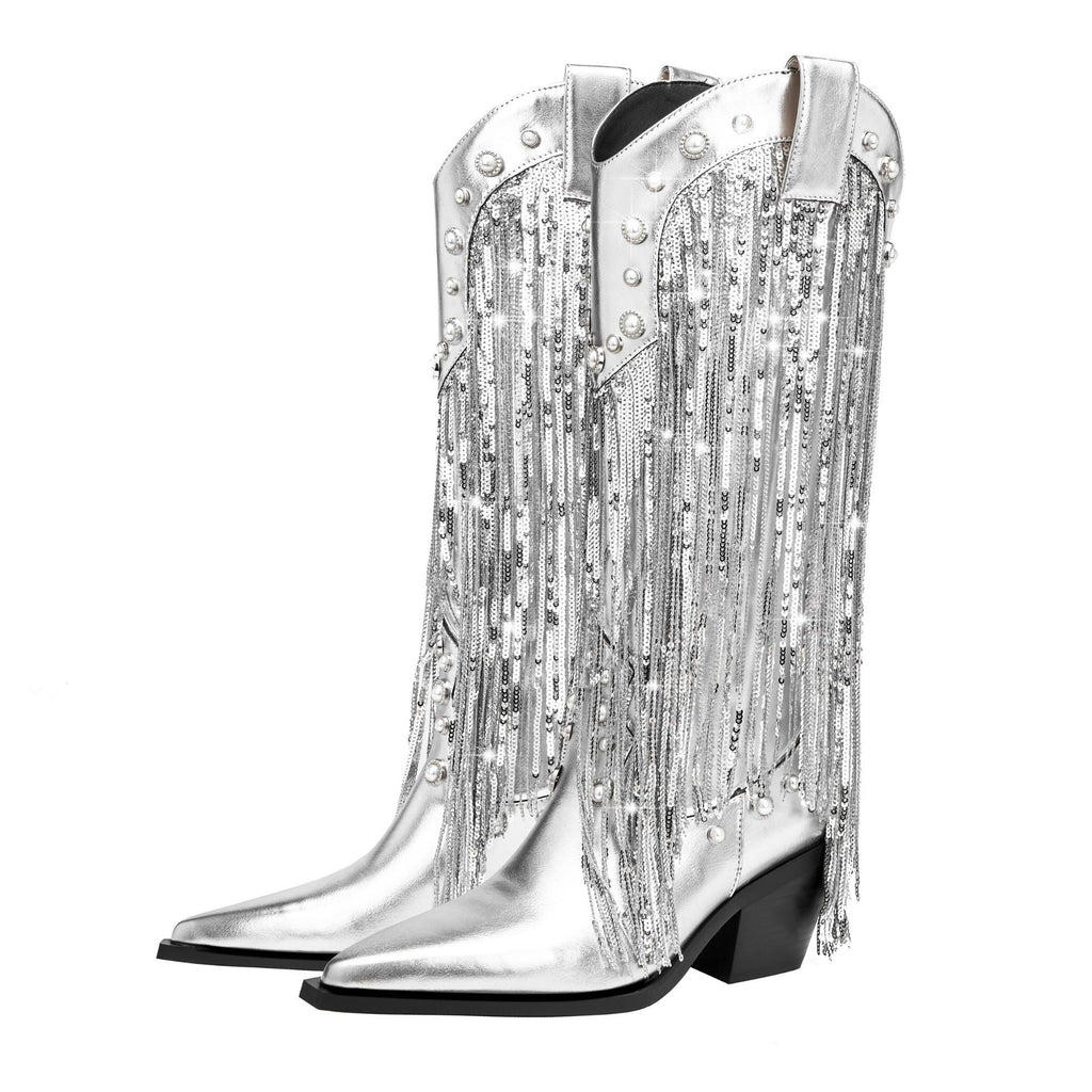 Bottes Western Avec Franges Pour Femmes | Pour Sorties Et Événements