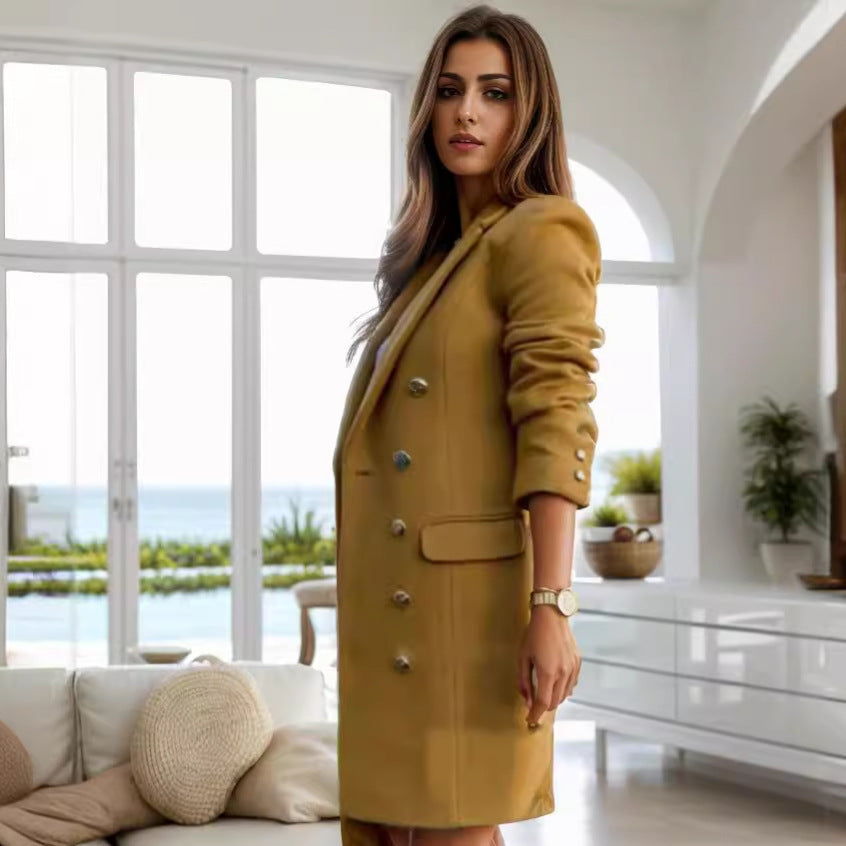 Trench-Coat Cintré avec Double Boutonnage pour Femmes | Ideal for Mi-Saison et Usage Quotidien