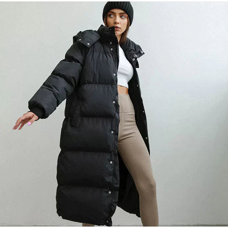 Doudoune Longue avec Capuche Ajustable pour Femme | Idéale pour l’Hiver