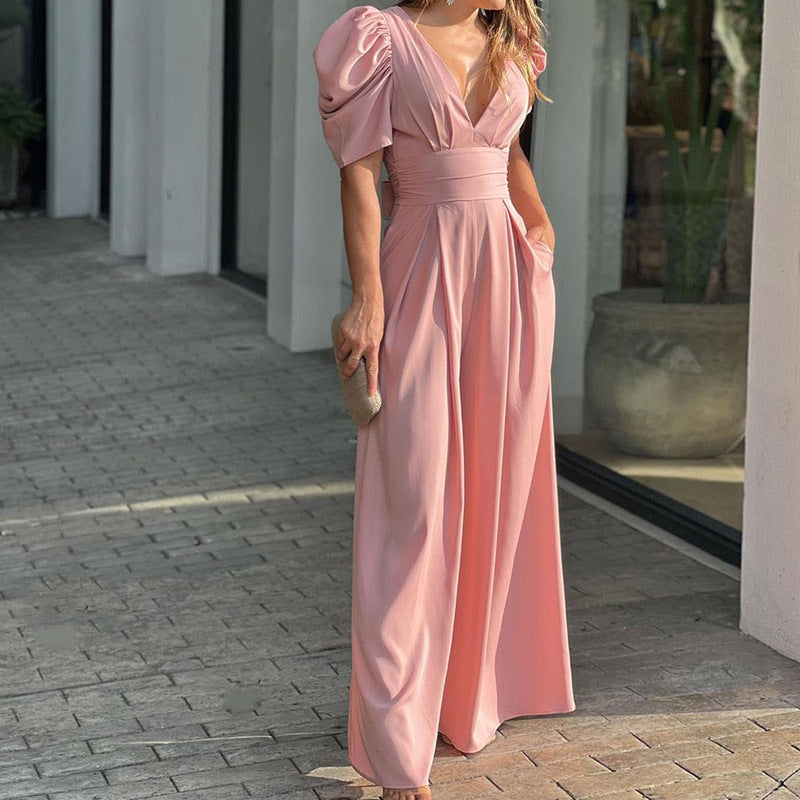 Combinaison Avec Manches Bouffantes Et Décolleté En V Pour Femmes | Idéale Pour Les Occasions Spéciales