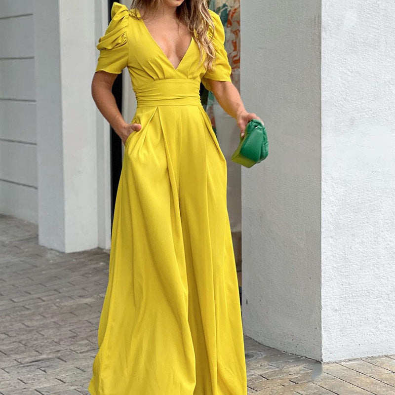 Combinaison Avec Manches Bouffantes Et Décolleté En V Pour Femmes | Idéale Pour Les Occasions Spéciales