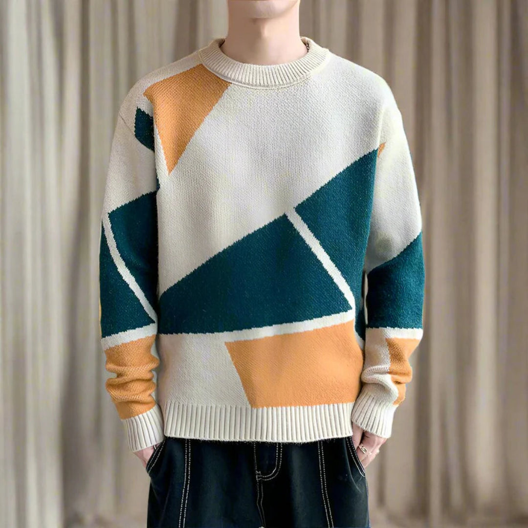 Pull-Over Homme à Motif Géométrique pour Usage Quotidien | Idéal pour Diverses Occasions