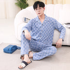 Pyjama Deux Pièces pour Homme avec Haut à Manches Longues et Pantalon | Idéal pour le Printemps et l'Automne
