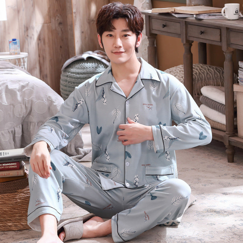 Pyjama Deux Pièces pour Homme avec Haut à Manches Longues et Pantalon | Idéal pour le Printemps et l'Automne