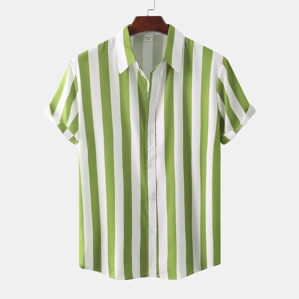 Chemise à Rayures Noires et Blanches avec Col Classique pour Homme | Idéal pour le Quotidien