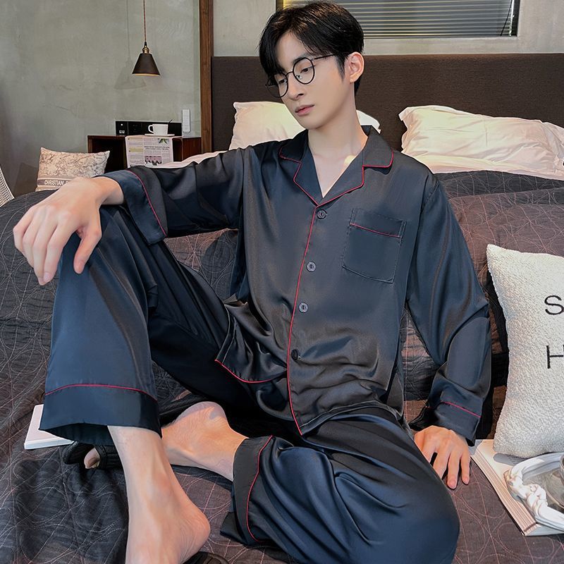 Pyjama Deux Pièces pour Homme avec Haut à Manches Longues et Pantalon | Idéal pour le Printemps et l'Automne