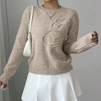 Pull À Manches Longues Avec Motif Papillon En Relief Pour Femme | Idéal Pour Toutes Les Saisons