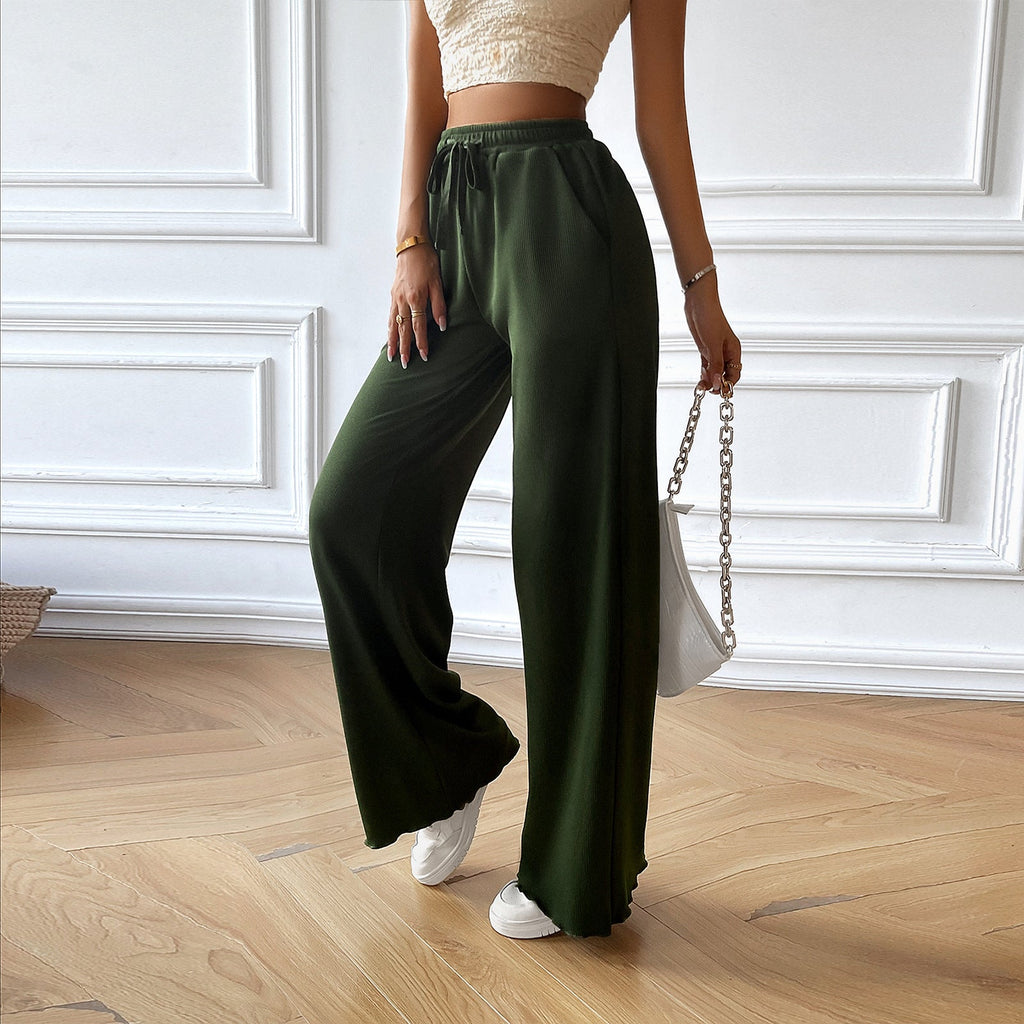 Pantalon Coupe Ample Avec Taille À Cordon Pour Femme | Idéal Pour Usage Quotidien