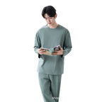 Pyjama pour Homme avec Haut à Manches Longues et Pantalon | Idéal pour un Usage Quotidien à la Maison