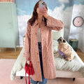 Trench-Coat à Motif Carreaux avec Poches Plaquées pour Femmes | Ideal for Mi-Saison et Usage Quotidien