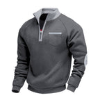 Sweatshirt À Col Zippé Quart Avec Poches Poitrine Pour Adultes | Idéal Pour Saisons Fraîches