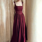 Robe Maxi Avec Encolure Carrée Et Coupe Longue Pour Femme | Idéale Pour Événements Et Soirées