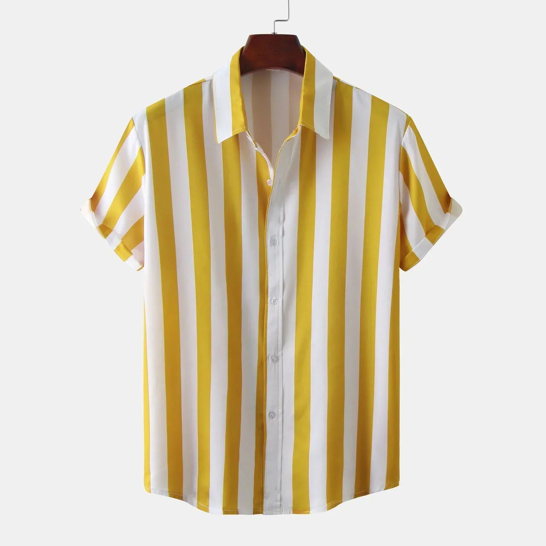 Chemise à Rayures Noires et Blanches avec Col Classique pour Homme | Idéal pour le Quotidien
