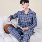 Pyjama Deux Pièces pour Homme avec Haut à Manches Longues et Pantalon | Idéal pour le Printemps et l'Automne