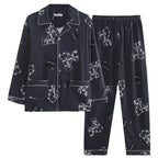 Pyjama Deux Pièces pour Homme avec Haut à Manches Longues et Pantalon | Idéal pour le Printemps et l'Automne