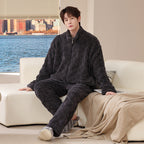 Pyjama Deux Pièces pour Homme avec Haut à Manches Longues et Pantalon | Idéal pour l’Automne et l’Hiver