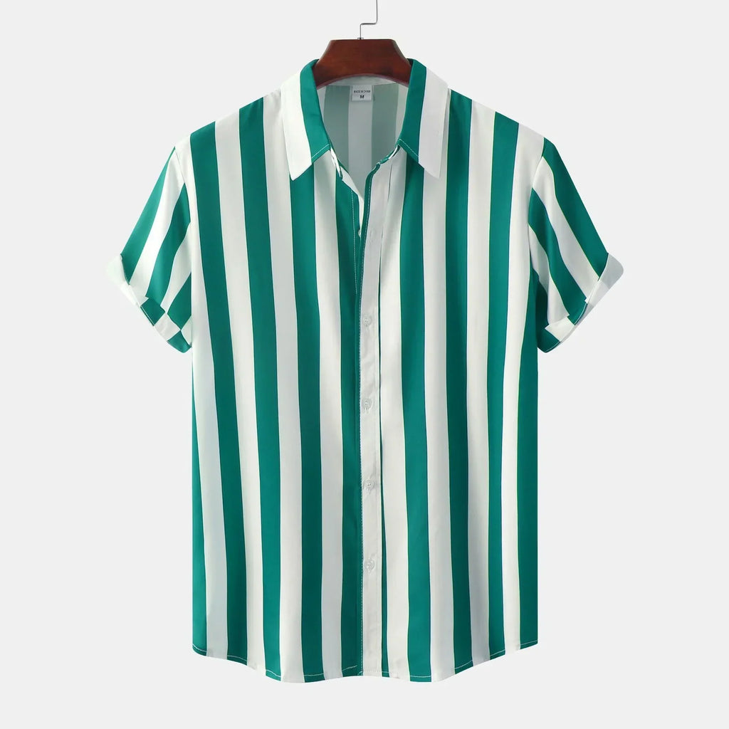 Chemise à Rayures Noires et Blanches avec Col Classique pour Homme | Idéal pour le Quotidien