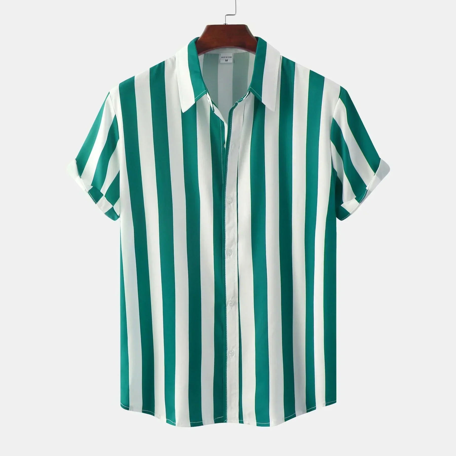 Chemise à Rayures Noires et Blanches avec Col Classique pour Homme | Idéal pour le Quotidien