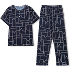 Pyjama Deux Pièces pour Homme avec Haut à Manches Courtes et Pantalon | Idéal pour le Printemps et l'Été