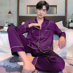 Pyjama Deux Pièces pour Homme avec Haut à Manches Longues et Pantalon | Idéal pour le Printemps et l'Automne