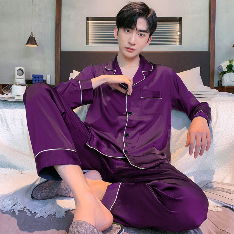 Pyjama Deux Pièces pour Homme avec Haut à Manches Longues et Pantalon | Idéal pour le Printemps et l'Automne