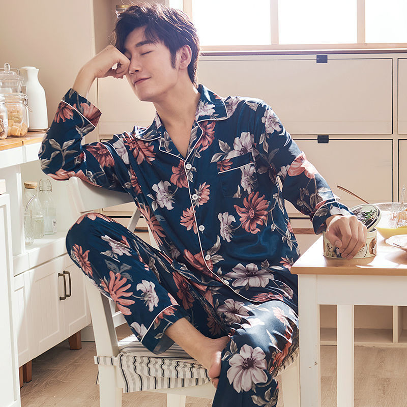 Pyjama Deux Pièces pour Homme avec Haut à Manches Longues et Pantalon | Idéal pour le Printemps et l'Automne