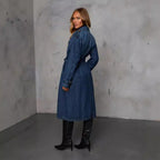 Trench-Coat avec Ceinture Ajustable et Fermeture Boutonnée pour Femmes | Ideal for Mi-Saison et Usage Quotidien