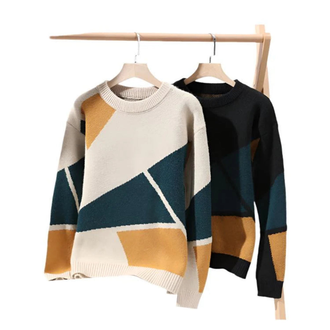 Pull-Over Homme à Motif Géométrique pour Usage Quotidien | Idéal pour Diverses Occasions