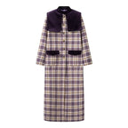 Trench-Coat à Motif Carreaux avec Poches Plaquées pour Femmes | Ideal for Mi-Saison et Usage Quotidien