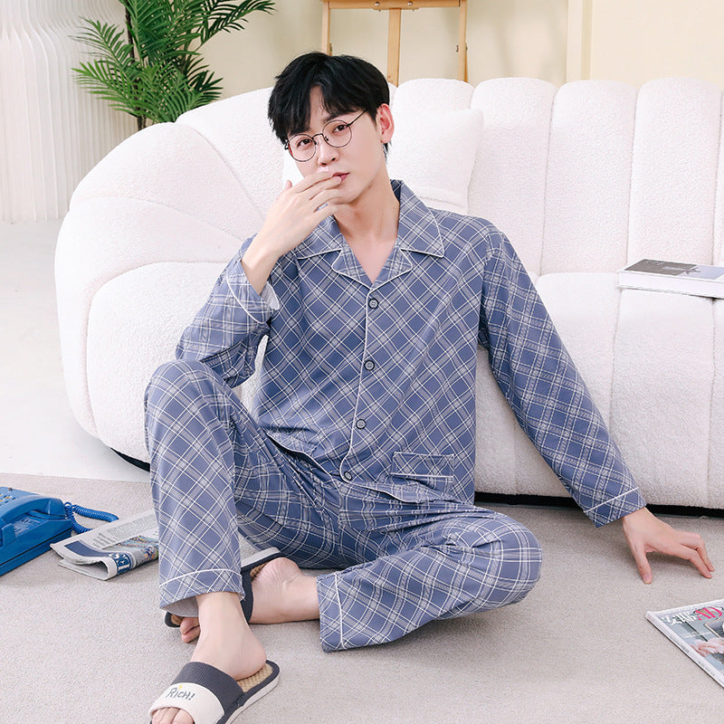 Pyjama Deux Pièces pour Homme avec Haut à Manches Longues et Pantalon | Idéal pour le Printemps et l'Automne