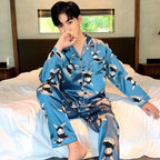 Pyjama Deux Pièces pour Homme avec Haut à Manches Longues et Pantalon | Idéal pour le Printemps et l'Automne