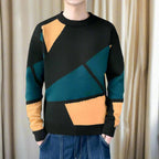 Pull-Over Homme à Motif Géométrique pour Usage Quotidien | Idéal pour Diverses Occasions