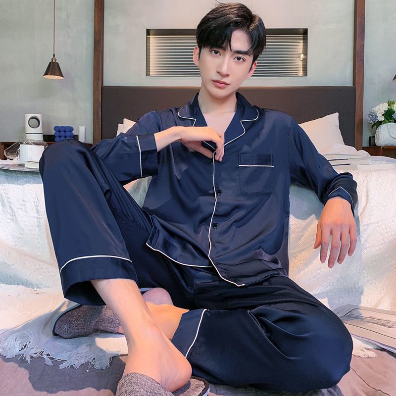 Pyjama Deux Pièces pour Homme avec Haut à Manches Longues et Pantalon | Idéal pour le Printemps et l'Automne