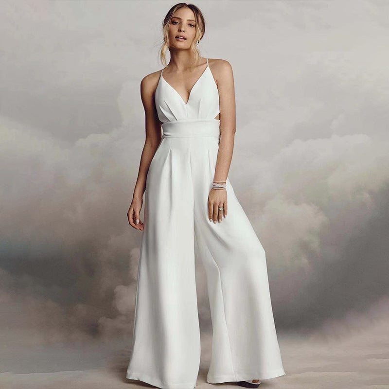 Combinaison Avec Col En V Et Jambes Larges Pour Femmes | Idéal Pour Événements Ou Occasions Formelles