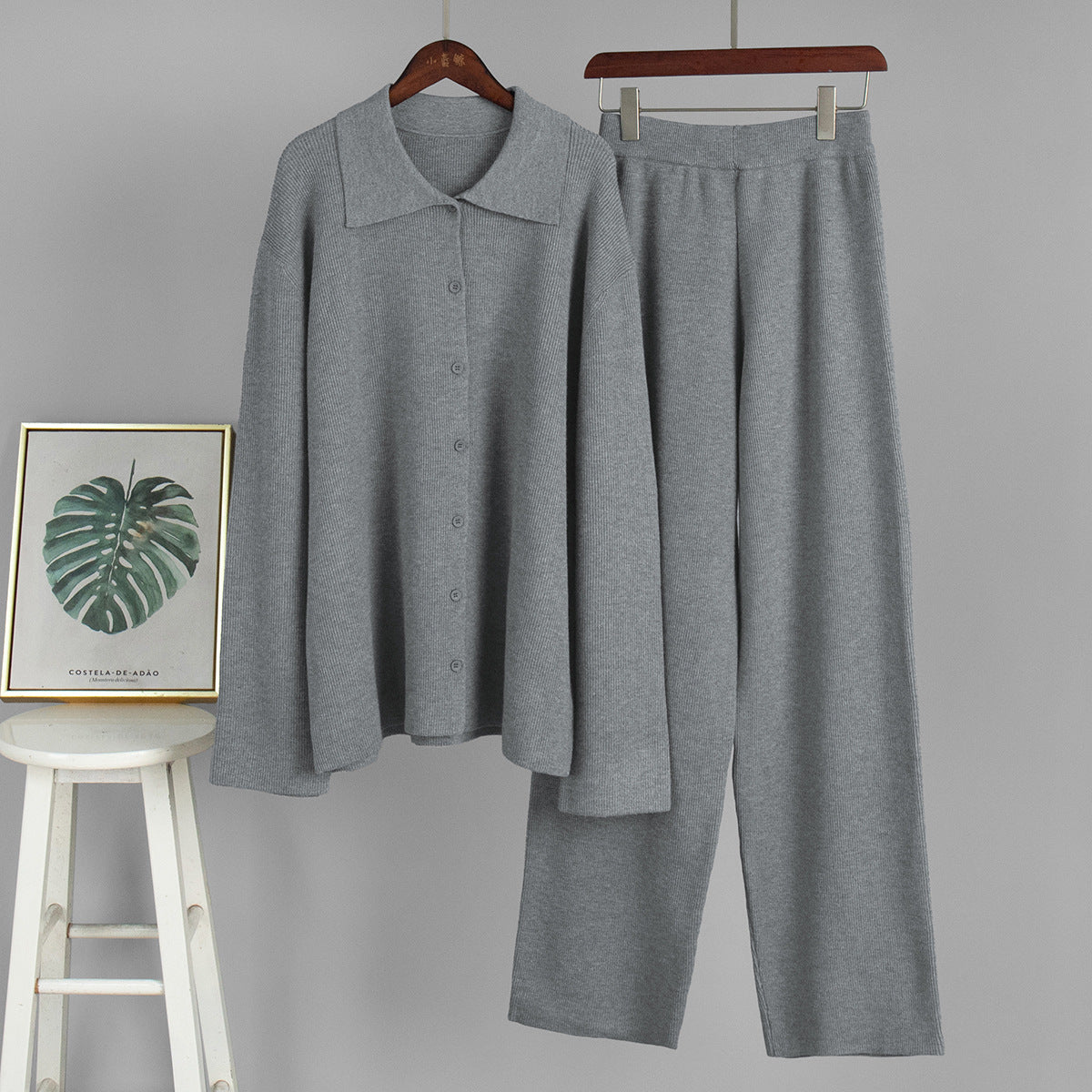 Ensemble Deux Pièces avec Chemise Boutonnée et Pantalon Ample pour Femme | Idéal pour le Quotidien