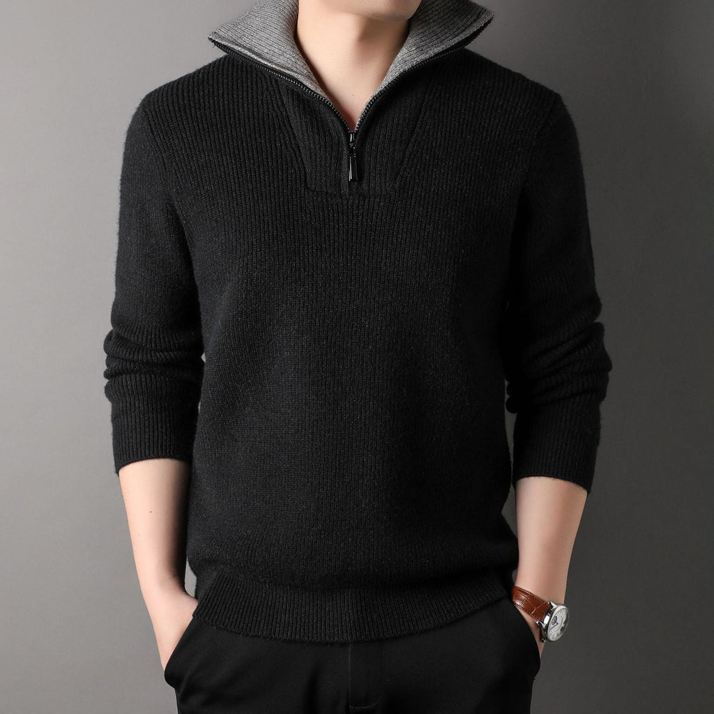Pull à Col Montant avec Fermeture Demi-Zip pour Adulte | Idéal pour l’Automne et l’Hiver