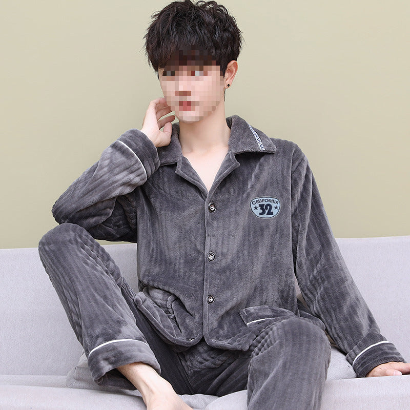 Pyjama Deux Pièces pour Homme avec Haut à Manches Longues et Pantalon | Idéal pour l’Hiver et l’Automne