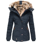 Manteau Puffer Matelassé avec Capuche et Doublure en Fausse Fourrure pour Femme | Idéal pour l’Hiver