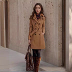 Trench-Coat avec Col à Revers Profond et Fermeture Boutonnée pour Femmes | Ideal for Mi-Saison et Usage Quotidien
